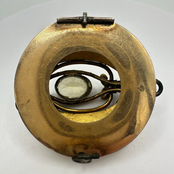 Antique Victorian 12kt gold gilt & 10kt solid base genuine citrine pendant - Picture 6 of 10